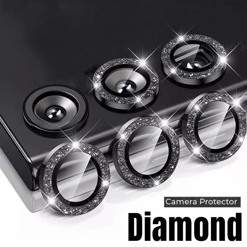 Shiny Diamond Metal Ring Camer - Tempered Glass Screen 9H ulasan dan harga