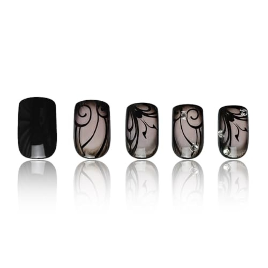 Short Square Press On Nails Nu - Full Cover Adhesive ulasan dan harga